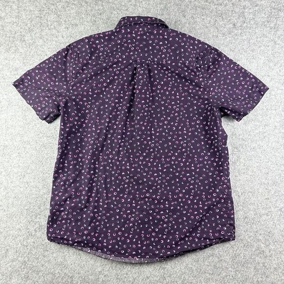 Katin Shirt Mens Large Purple Geometric Surf Beach Ocean Preppy Button SS Pocket - Picture 5 of 12